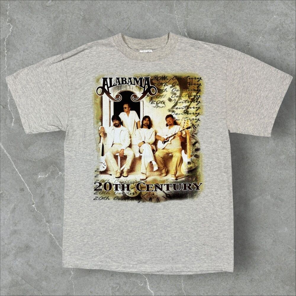 Vintage 90s Alabama 20th Century Album Double Sided Band Graphic T Shirt - L